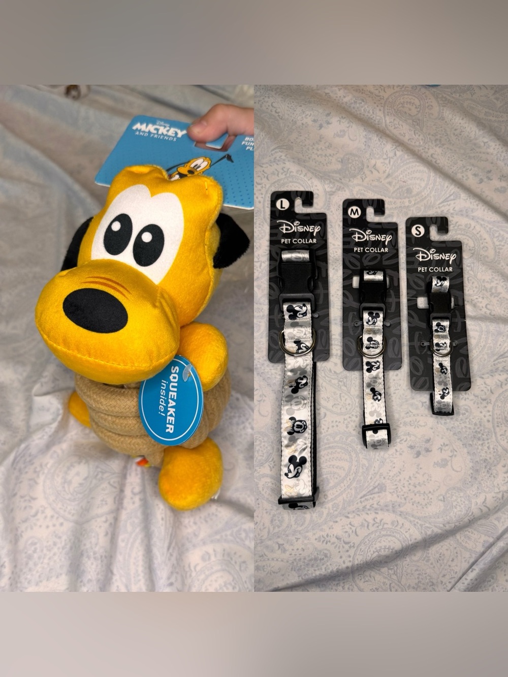 Disney Mickey Mouse Pet Collar, Leash & Pluto Toy Set